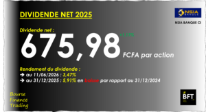 Lire la suite à propos de l’article Côte d’Ivoire : Nsia Banque partagera 19 milliards FCFA de dividende pour l’exercice 2025